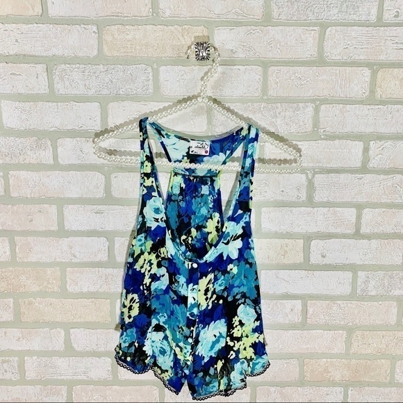 Intimately Free People Blue Floral Layerin… - Picture 3 of 7